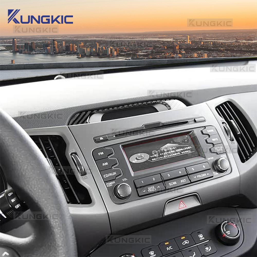 Carbon Fiber Style Center Console Frame Sticker for Kia Sportage SL 2011-2016 LHD RHD Interior Trim Decal