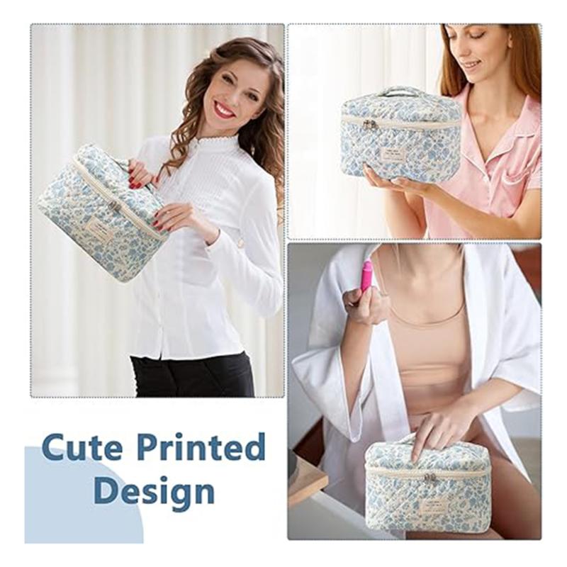 Fashion Women's Cosmetic Bag Portable Floral Handheld Cosmetic Storage Bag Cute Travel Ins Style Bag