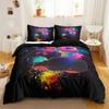 Games Duvet Cover Set Gradient Gaming Comforter Cover for Kids Teen Gamepad Bedding set Neon Games Polyester Qulit Cover
