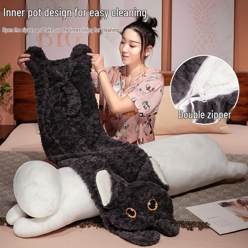 Katchi Cute Cartoon Black Cat Long Hugging Pillow
