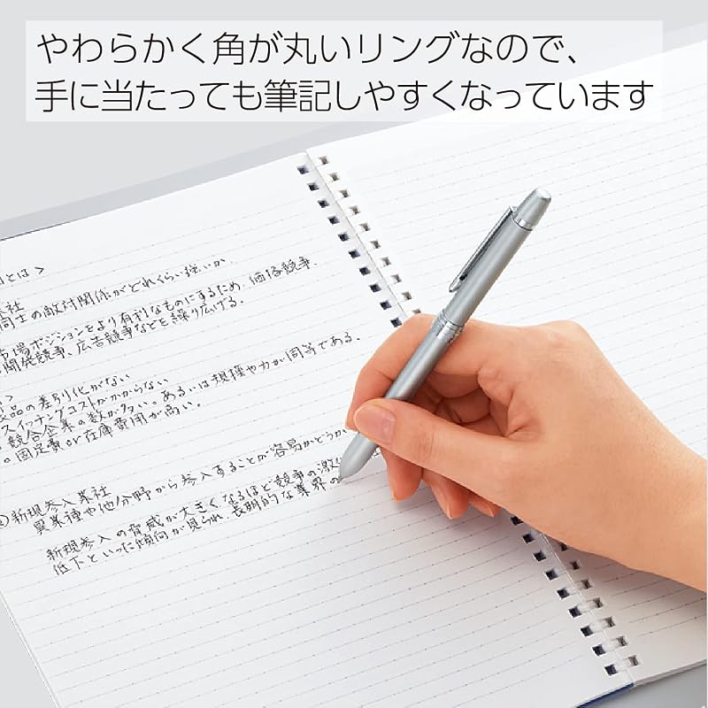 KOKUYO Soft Ring Notebook, 80 sheets, Semi-B5 size, Dot-ruled, Su-SV308BT-LB