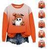 Women's Casual Long Sleeve Loose Fit Halloween Printed Sweatshirt