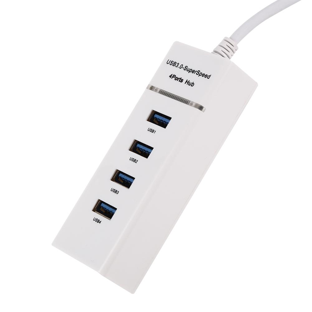 High Speed 4 Port USB 3.0 Hub Converter Adapter Portable Extender for   Card Reader Black