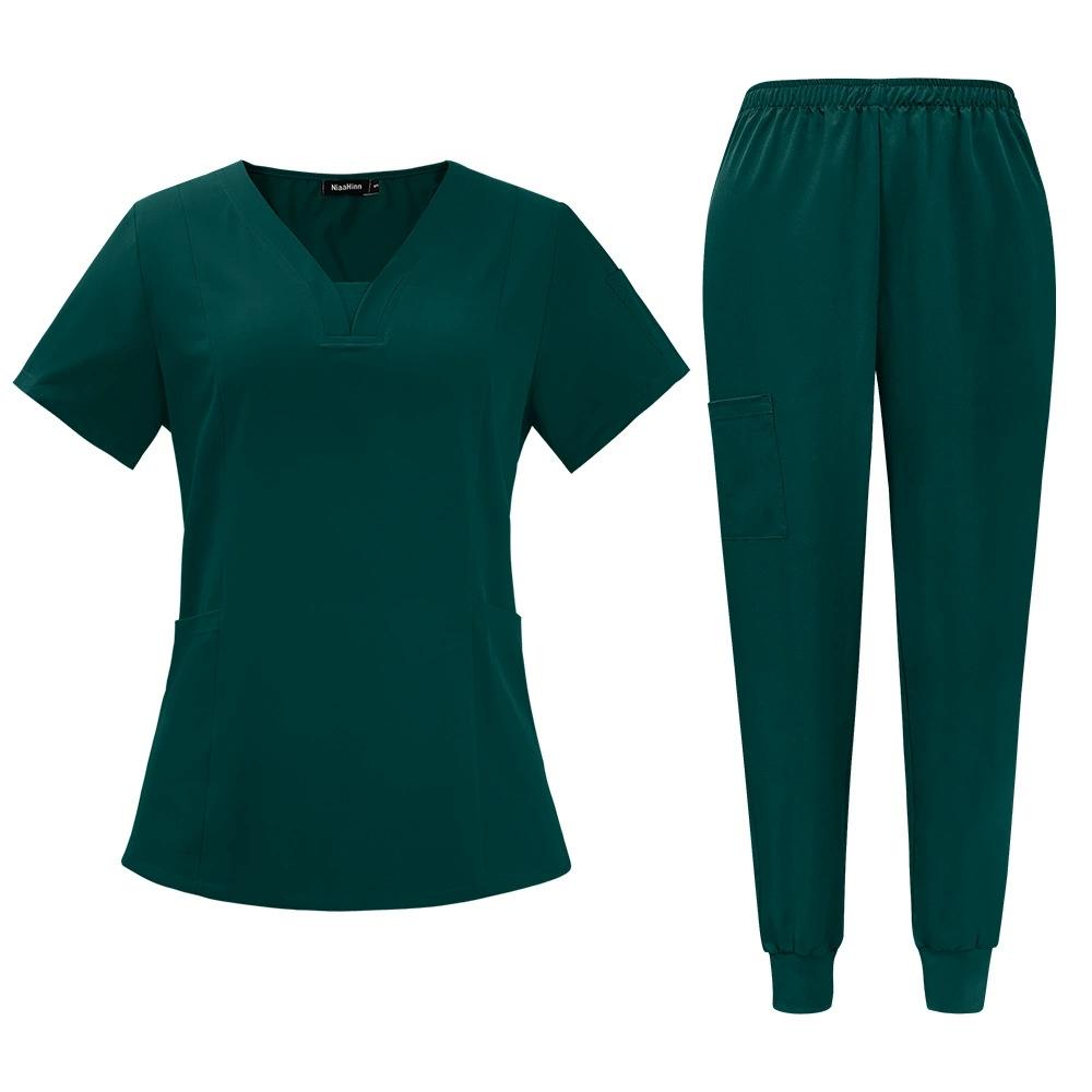 Breathable Hospital Uniforms Nurse Beauty Dental Salon Work Clothes Suits Custom LOGO Uniform Medical Scrubs Sets for Men Women