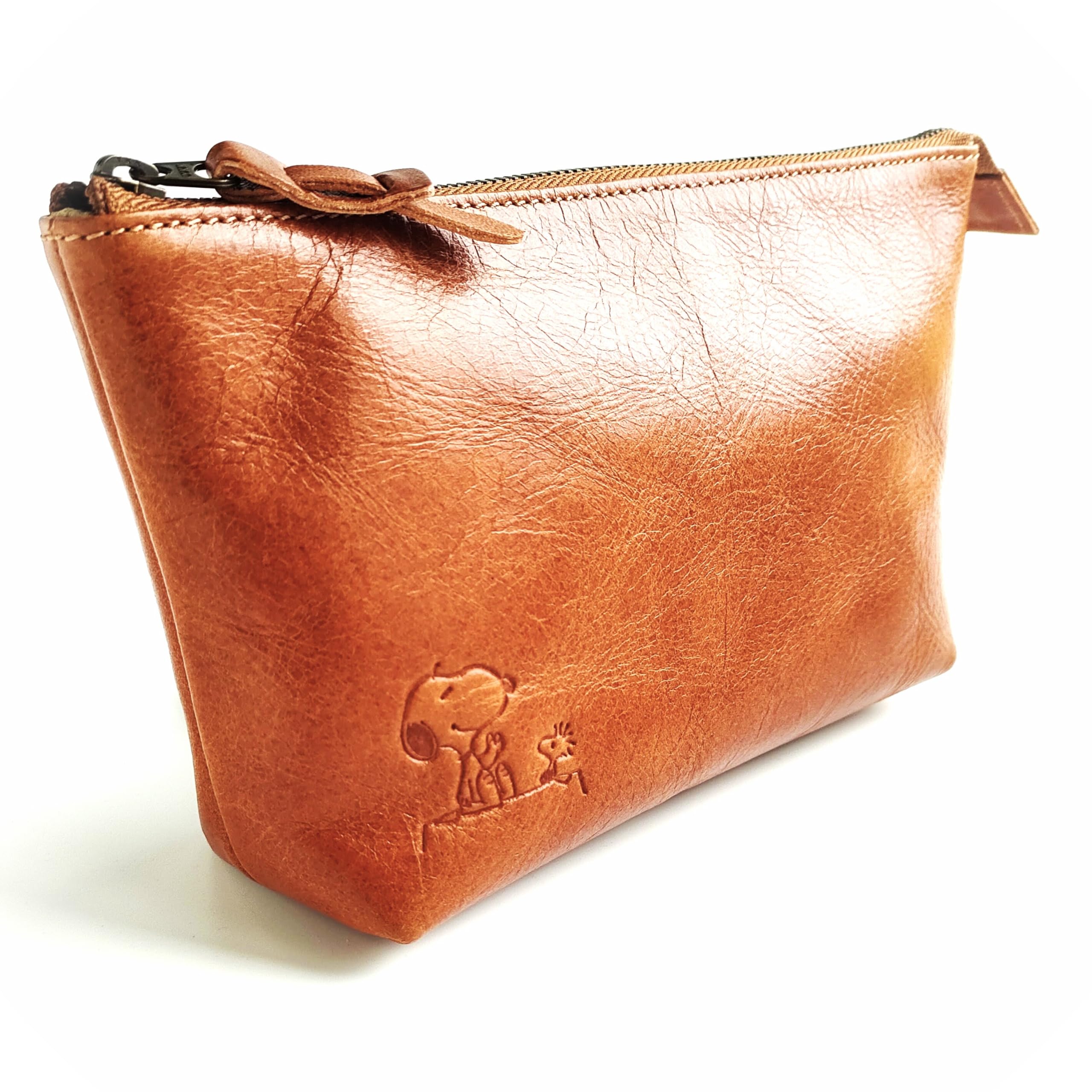

Snoopy Pouch Genuine Leather Adult in [Peanuts] (Bag Bag) [90943] (Camel) верблюд