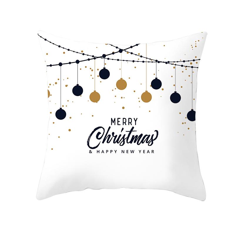 White Christmas Pillow Case Cute Santa Claus Elk   Cover Winter Snowflake Decorative Cases