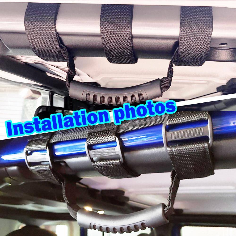 2Pc For Jeep Wrangler Cj Yj Tj Jk Jk Jl Jlu Jt Sports Sahara Freedom Rubicon Unlimited Roll Bar Grab Handles Grip Car Styling