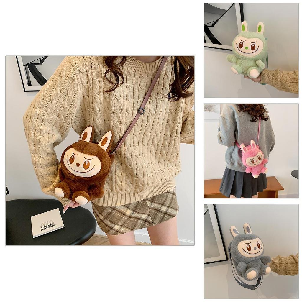 Labubu Cartoon Plush Backpack With Pp Cotton Filling For Children