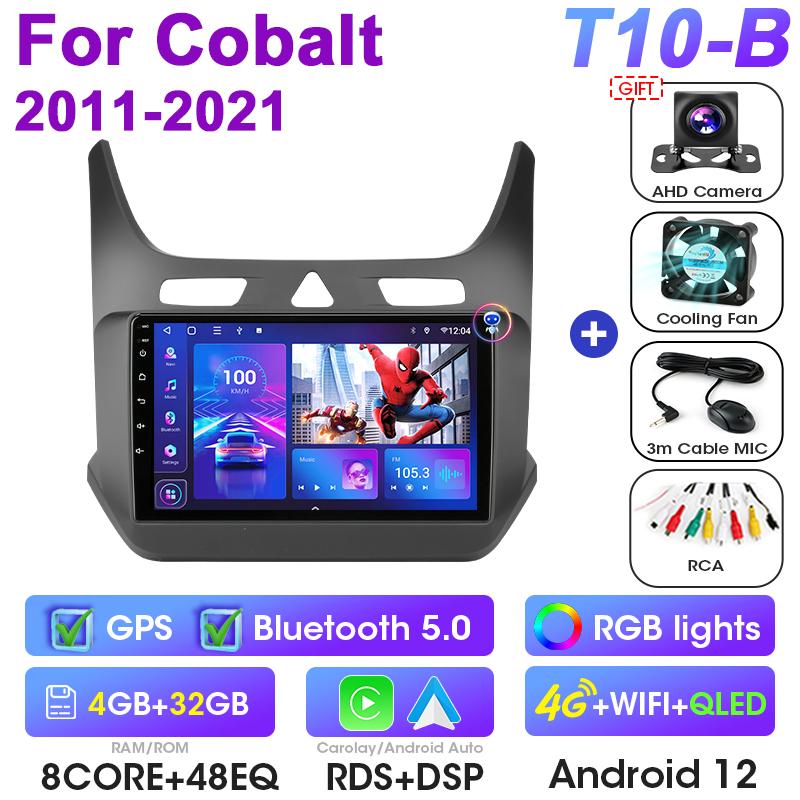 2 Din Android 12 Car Radio For Chevrolet Cobalt 2 2011 - 2018 Multimedia Video Player GPS 4G Carplay Auto Stereo QLED Head Unit