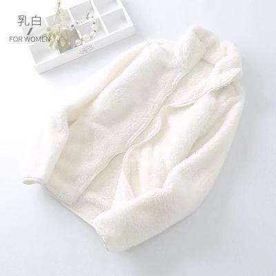 Jacket Women's Autumn and Winter Clothes Coral Fleece Cardigan Thermal Top Winter Thickened Stand-up Collar Double-sided Fleece Fleece Sweater