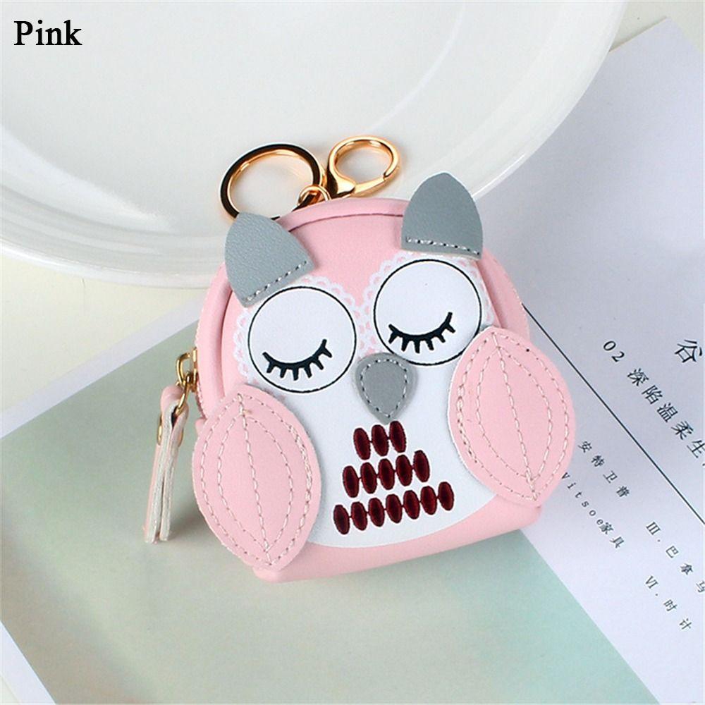 Cute Key Bag Owl Coin Purse Mini School Bag Car Key Chain Pendant Lady Wallet PU Leather Coin Purses