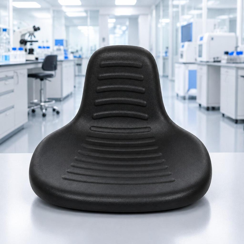 Lab Stool Replacement Seat Ergonomic Anti PU Foam with Handle Textured for Research Facility,