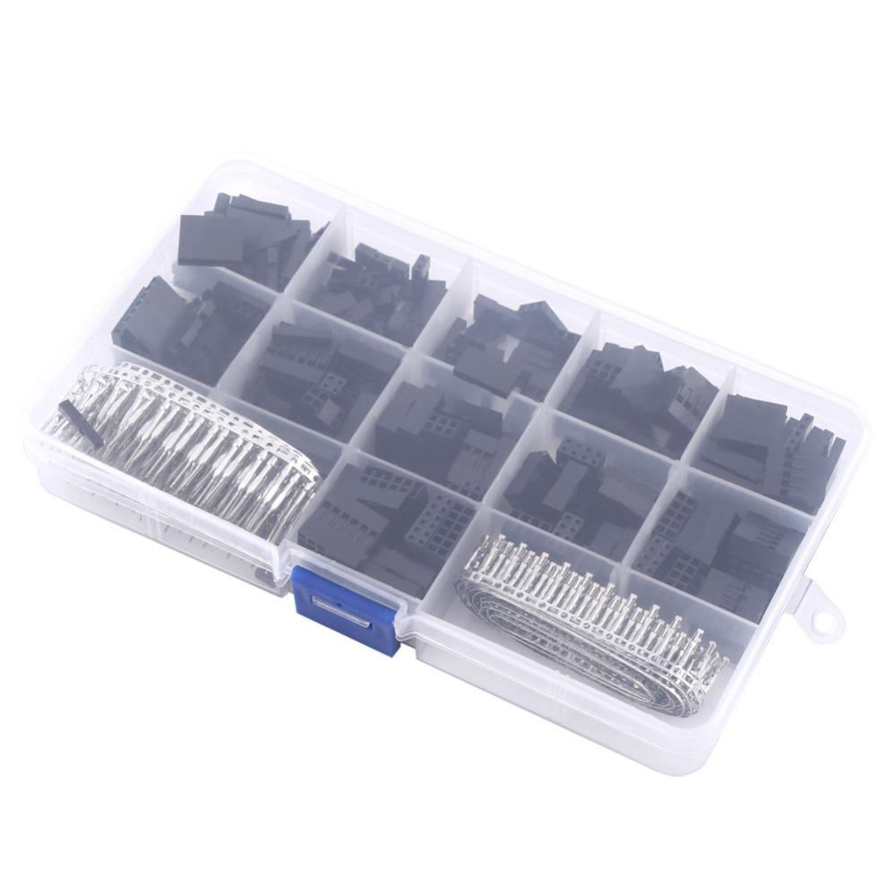 620PCS 2.54mm Pitch Jumper Wire Cable Storage Box Connector Housing Kit Electrical Equipments