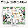 2D Jungle Themed 2nd Birthday Backdrop Cloth for Photo Booth & Decor