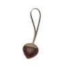 Compact Vintage Chestnut Ornament PU Leather Keychain Handcrafted Bag Charm Water Resistant For Car Mirror Decoration Gift
