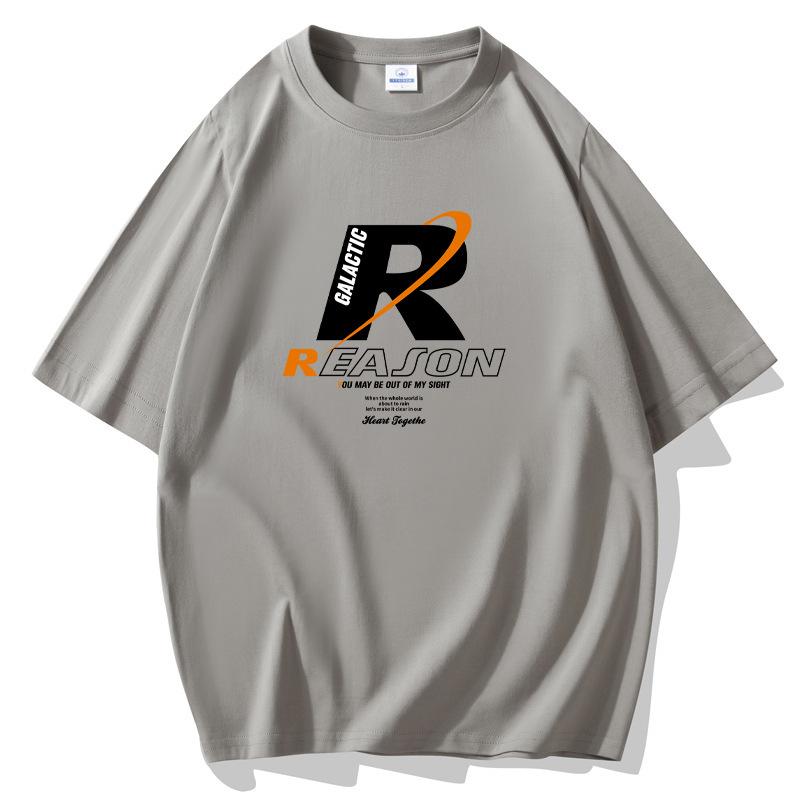 Reason Pattern Men Short Sleeves T-shirt 100% Cotton Casual Tee Large Size