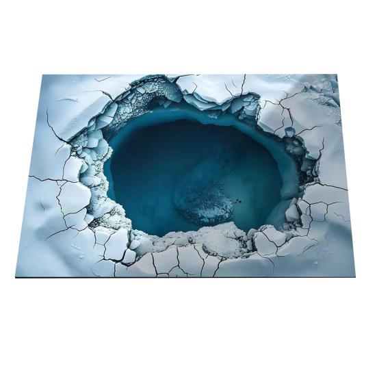 Optical Illusion Floor Mat 3D Bottomless Pit Entrance Hole Area Rug Realistic Rug Non-Slip Doormat