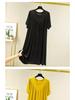 Women's Plus Size A-line Loose Modal Summer Dress with Pleated Hem