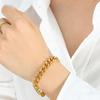 French Light Luxury Geometric Chunky Chain Bracelet, Gold-Plated Titanium Steel, Unique Design Jewelry Accessory