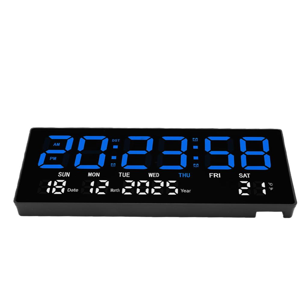 LED Digital Clock with Remote Control Wall Desk Silent Large Display Home School Decor