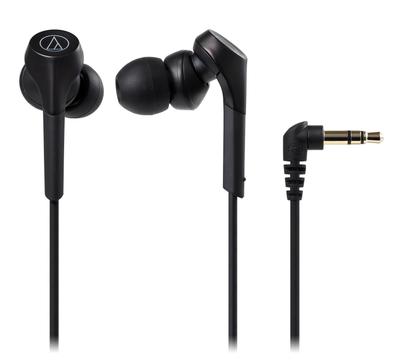 Audio-Technica ATH-CKS550X BK SOLID BASS In-Ear Headphones, Wired, Deep Bass, High-Resolution Audio Compatible, Black