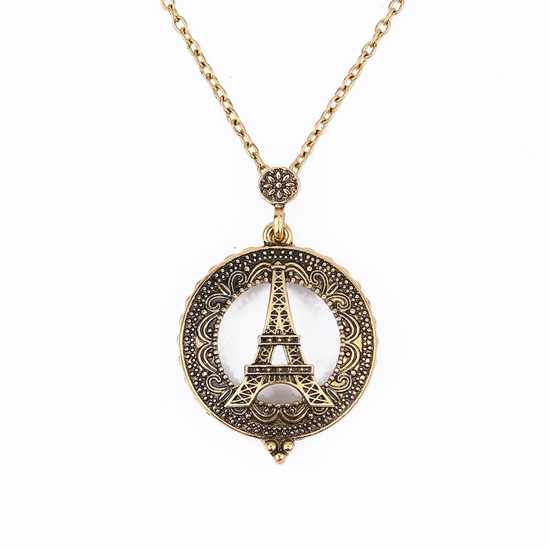 Monoculo Vintage Chain Magnifying Glass  Necklace Pendant  Gift Metal Magnifier 2.5X