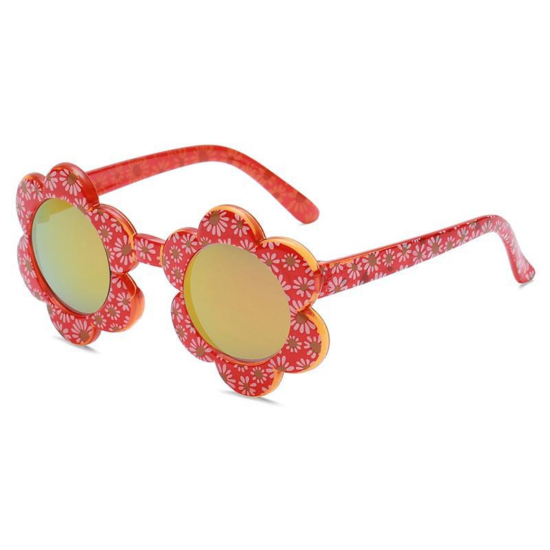 Kids Flower Sunglasses Rainbow Colorful Cute Round Kid Eyewear For Toddler Kids Boy Girls Outdoor Activities