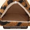 Thickened Warm Plush Hamster Nest Cold-proof Soft Parrot Hammock Cave Leopard Print Hanging Pet Cotton Hut Cage Accessories