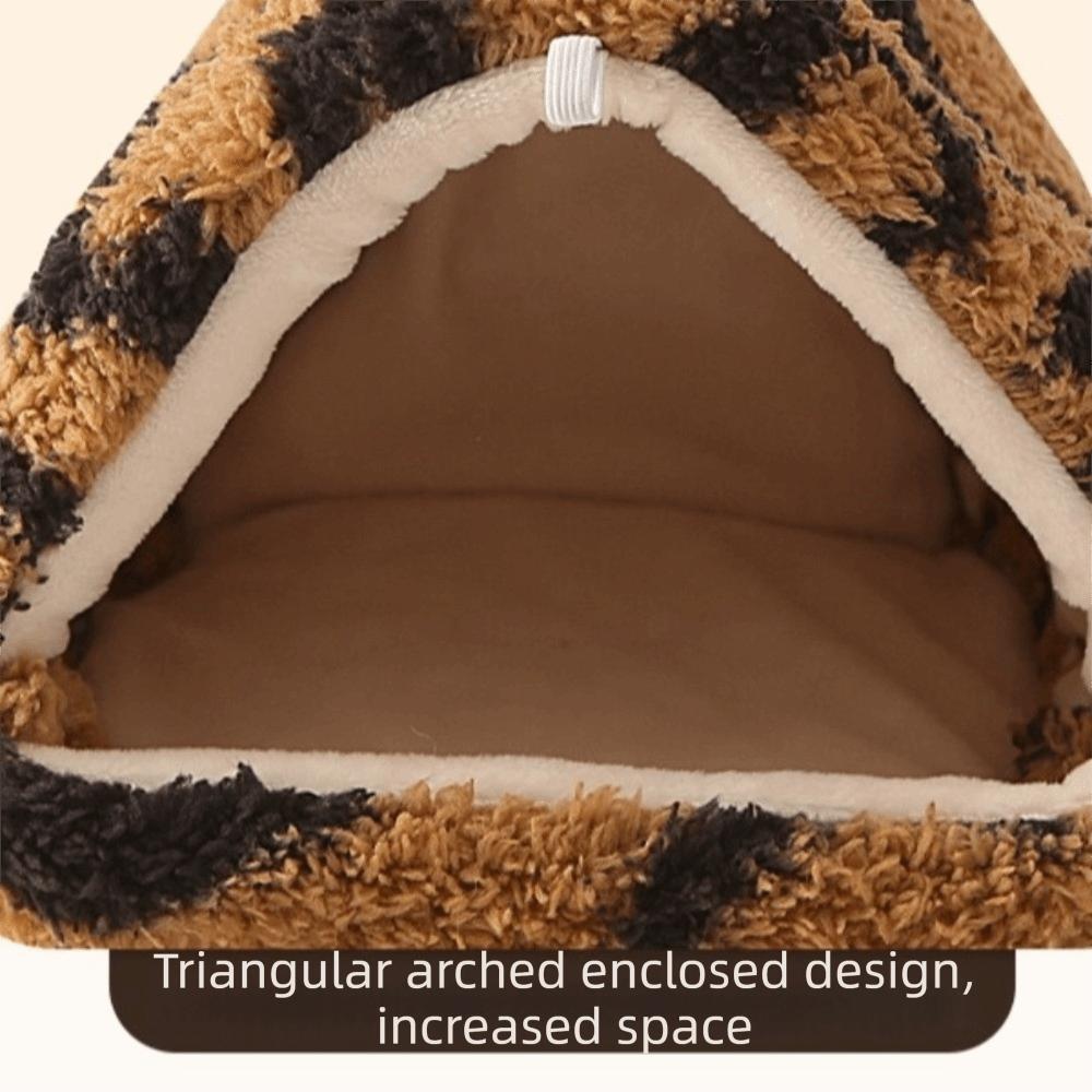 Thickened Warm Plush Hamster Nest Cold-proof Soft Parrot Hammock Cave Leopard Print Hanging Pet Cotton Hut Cage Accessories