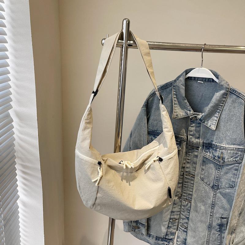 Canvas bag women's large-capacity summer versatile niche design one-shoulder crossbody bag high-end dumpling bag