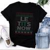 Le Tits Now Christmas Let It Snow Ugly Funny Party T-shirt Tops Tee