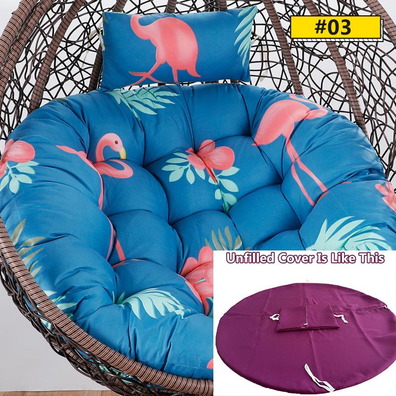 Hanging Swing S/L Unfilled or Filled Egg Basket Seat Chair Cushion Cover (NO Chair)Papasan Round Detachable Pillow Home Patio