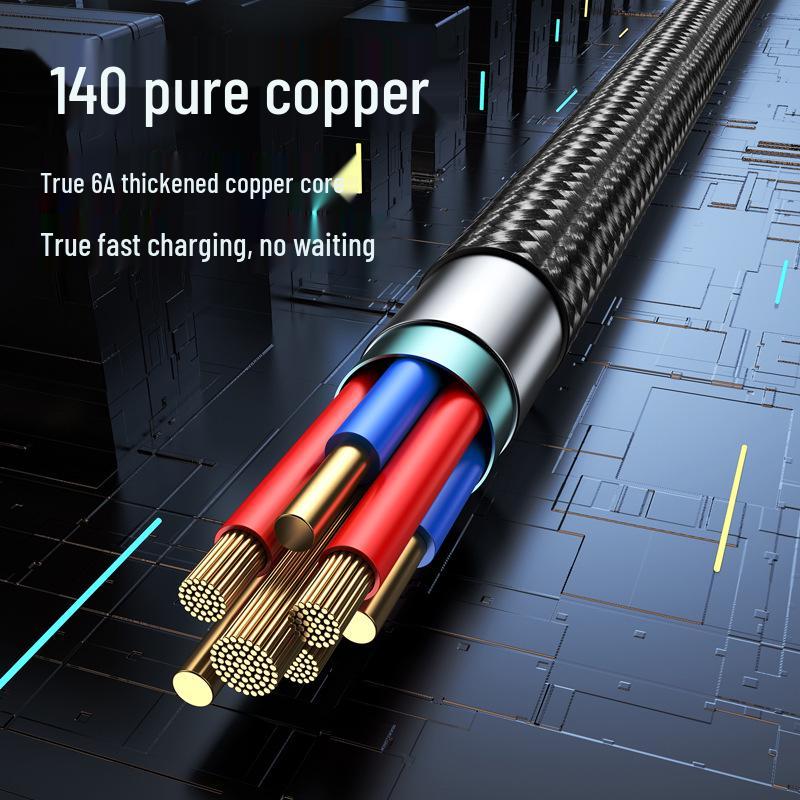 Pin Yue S13 6A Fast Charging Cable for Apple, Xiaomi, Honor, Huawei USB-C Devices