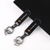 Car Carbon Fiber Keychain Horseshoe Buckle Jewelry For Porsche 911 718 Cayenne Cayman Panamera Macan Taycan Boxster Accessories