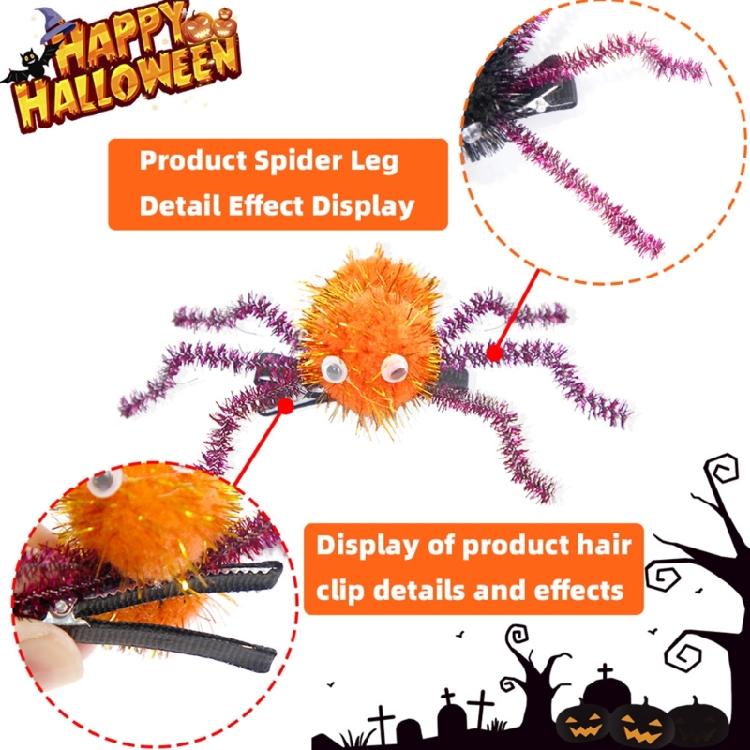 Halloween Spiders Hair Clip Dark Series Spooky Side Pin Adult Party Hair Styling Clip Novelty Festival Hair Pin 10PCS