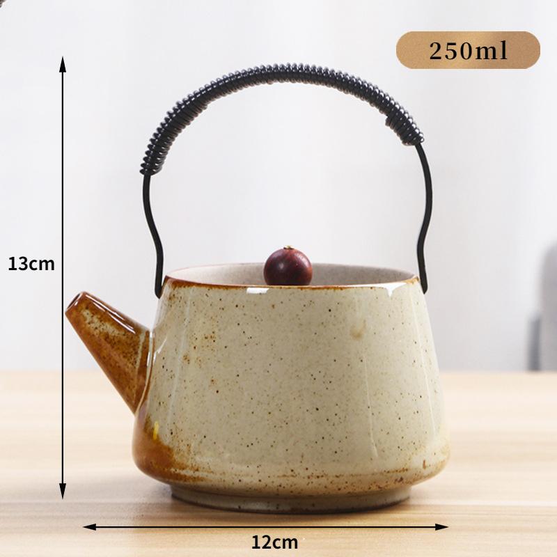 

Японский керамический горшок, креативный маленький керамический чайник, домашний чайный горшок, ностальгический чайный сервиз в стиле ретро в стиле кунг-фу A-13x12cm 250ml