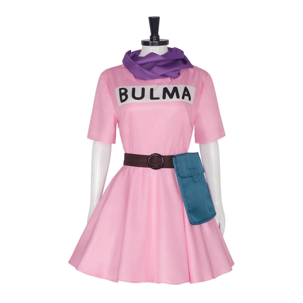 Anime Bulma Cosplay Kostuum Roze Jurk Uniform Kawaii Meisjes Volledige Set Outfits Halloween Carnaval Maskeradefeest M