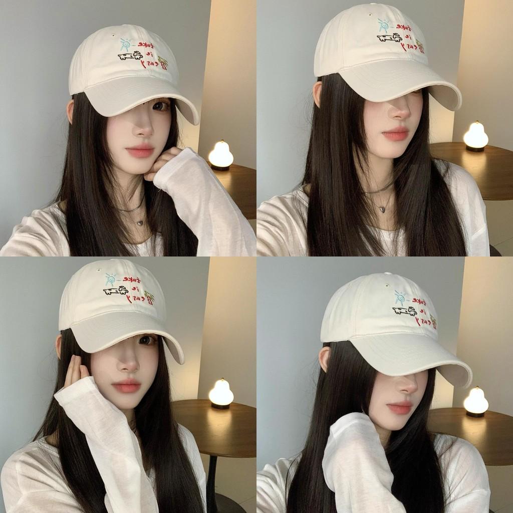 Cotton Coconut Tree Puppy Pattern Embroidery Sun Hat For Women Summer Wide Brim Casual Fashion Accessory