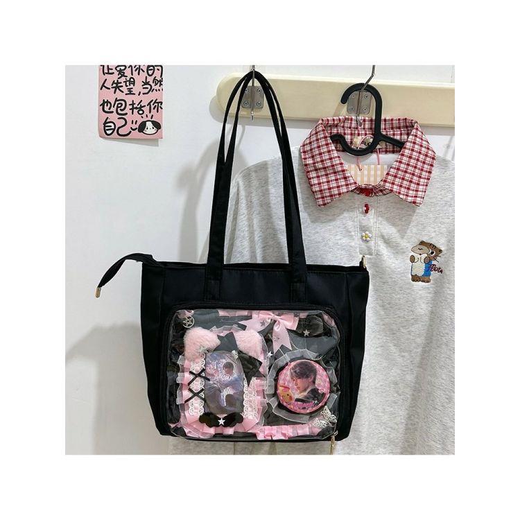 New Girl Cute Sweet Ulzzang Ita Bag Casual Simple Nylon Shoulder Bag Large Capacity Daily Commuter Handbag Handbag 32x20x12cm