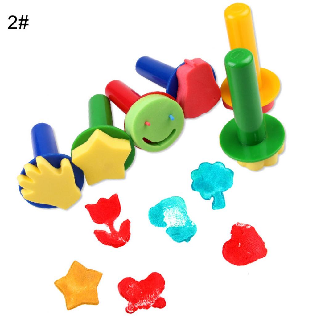 

6шт/набор губки кисти для рисования цветов штамп DIY детский рисунок инструмент для рисования 2#