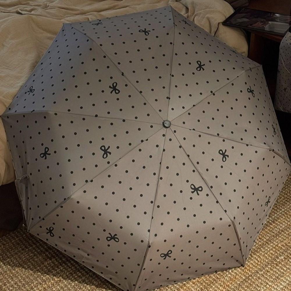 Polka Dot Bow Sun Umbrella Sun Protection UV Protection Umbrella Dual-purpose Sunshade Women's