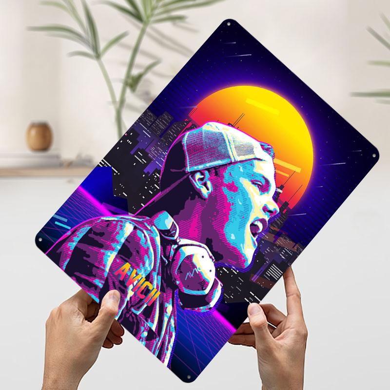 

Avicii Retro Metal Poster Customized Wall Art Retro Vintage Tinplate Signs for Living Room Decorations Modern Home Decoration 7.9x11.8In(20x30cm)