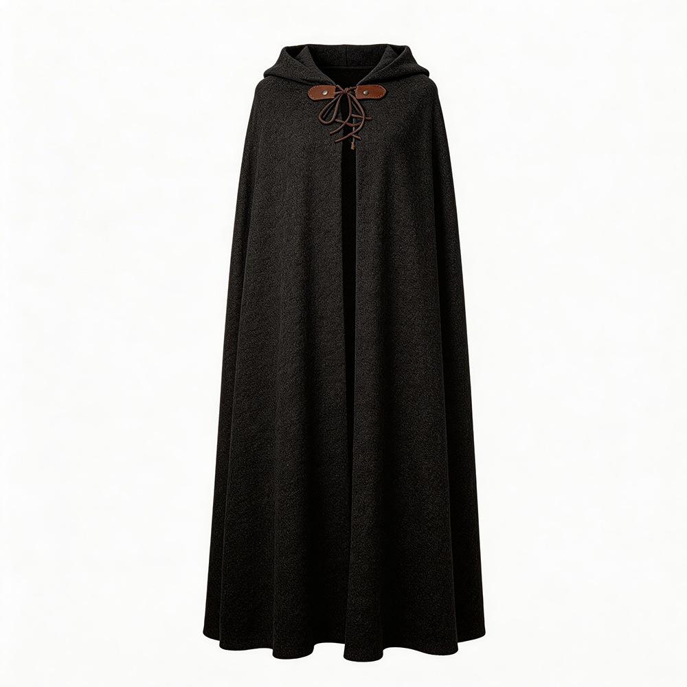 Mittelalterlicher Baumwoll- und Leinenumhang, Halloween-Zauberer Hobbit Magier Elf Cosplay Umhang Cosplay