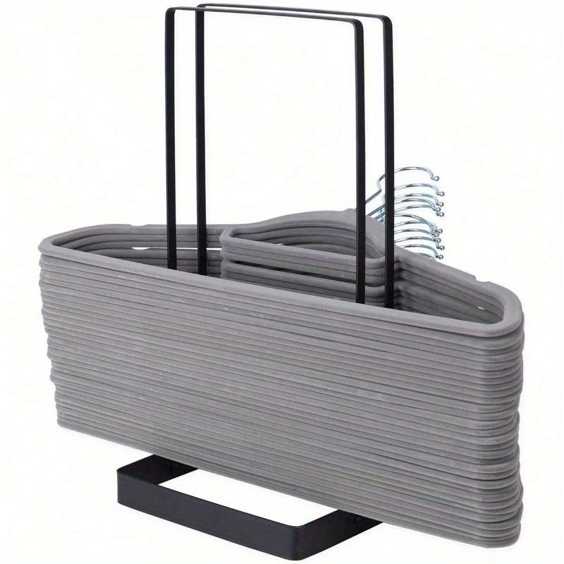 Stainless Steel Hanger Stacker - Space-Saving Storage for Home & Laundry Closet. Detachable & Large Capacity.