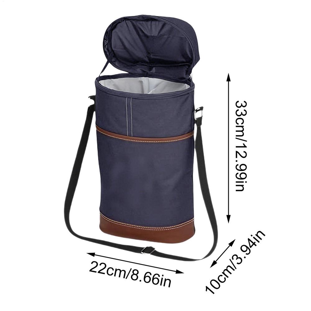 Wine Bottle Cooler Bag Leakproof Tote Carrier Storage Pouch Reusable Wine Carrying Case For Beach Traveling Work Lunches Trips