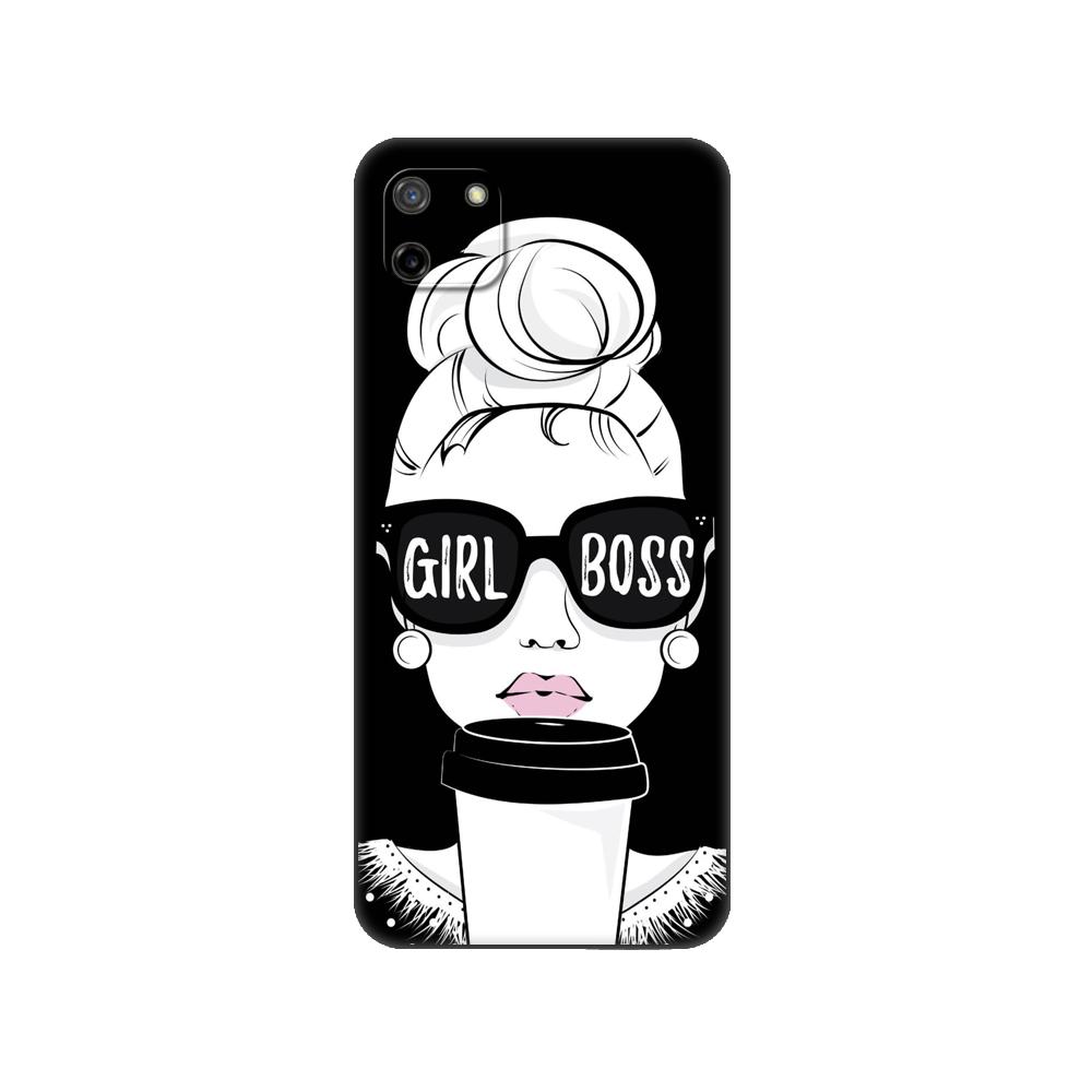 Black tpu Case For OPPO Realme C11 Case For Realme C 11 RealmeC11 Back RMX2185 Case Cover Bumper Boss lady Girl power Customer