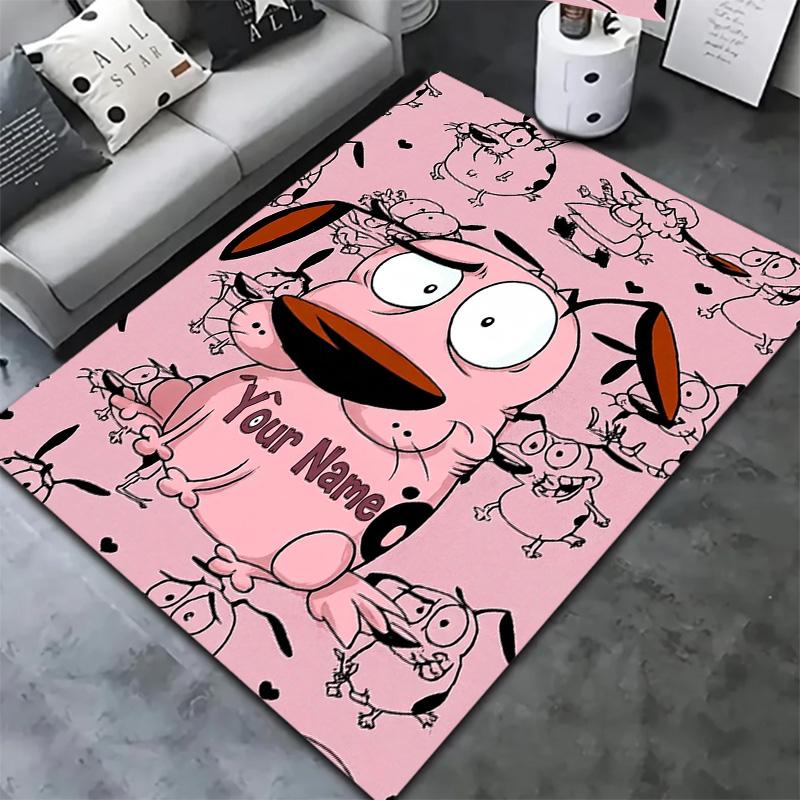Pink Bunny Galaxy Custom Name Carpet Rug For Living Room Bedroom Home Sofa Decoration Kids Play Nonslip Floor Mat