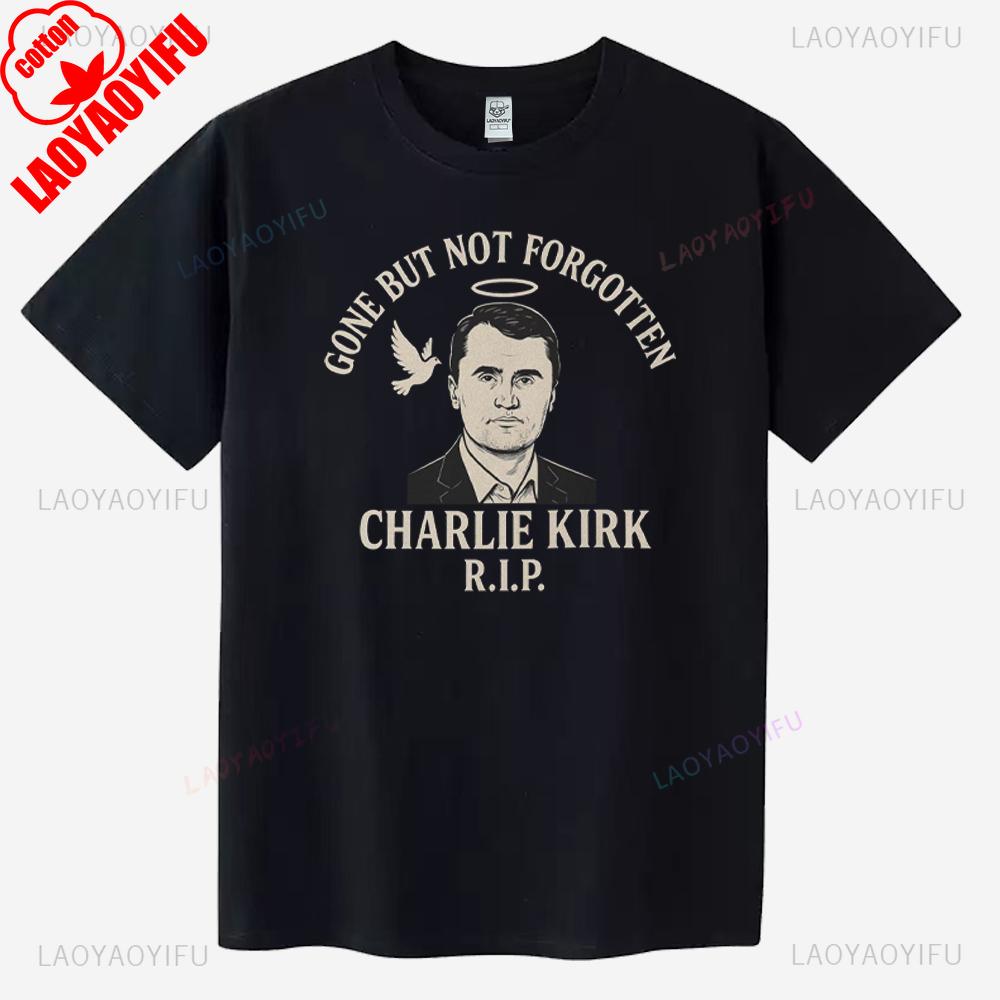 Gone But Not Forgotten Charlie Kirk Memorial Graphic T Shirts Thank You for Your Memories 1993-2025 T-shirt Cotton Ropa Hombre