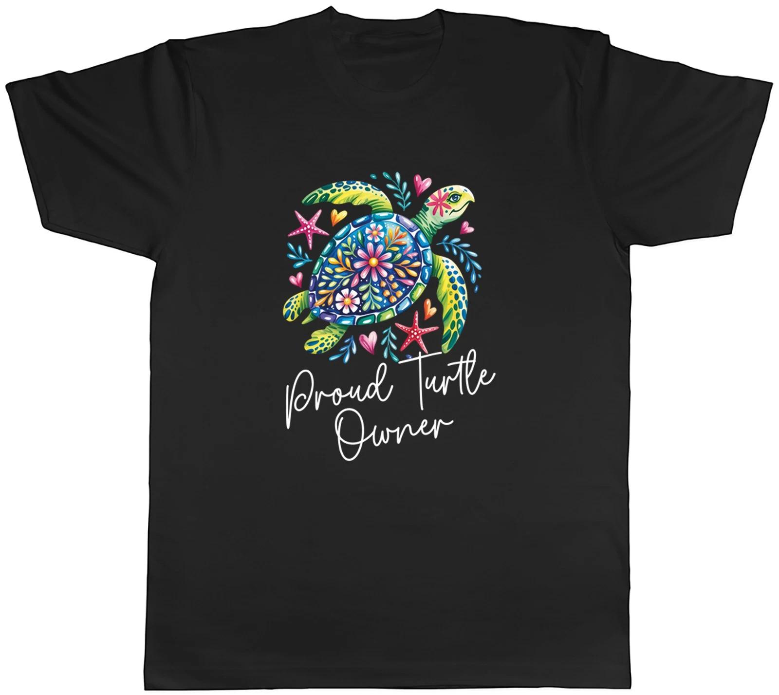 Proud Turtle Owner Floral Sea Ocean Mens T-Shirt Tee Gift Top XS