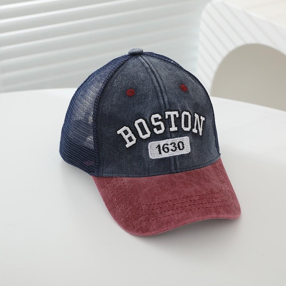 Mesh Baby Baseball Cap Breathable Sun Hats Fashion Kids Snapback Hat  Summer синий